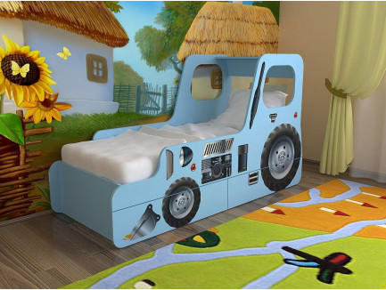Кровать Трактор для мальчика, спальное место 160х70 см